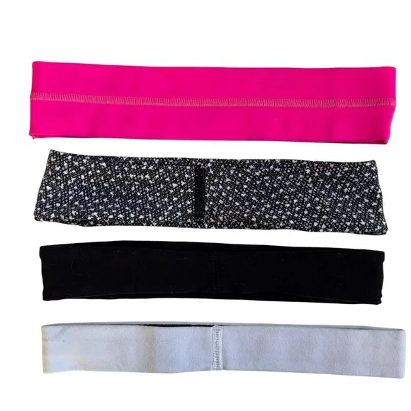 Lululemon Headband Lot of 4 (Pink, Black, Black Print & White) - Picture 2 of 7